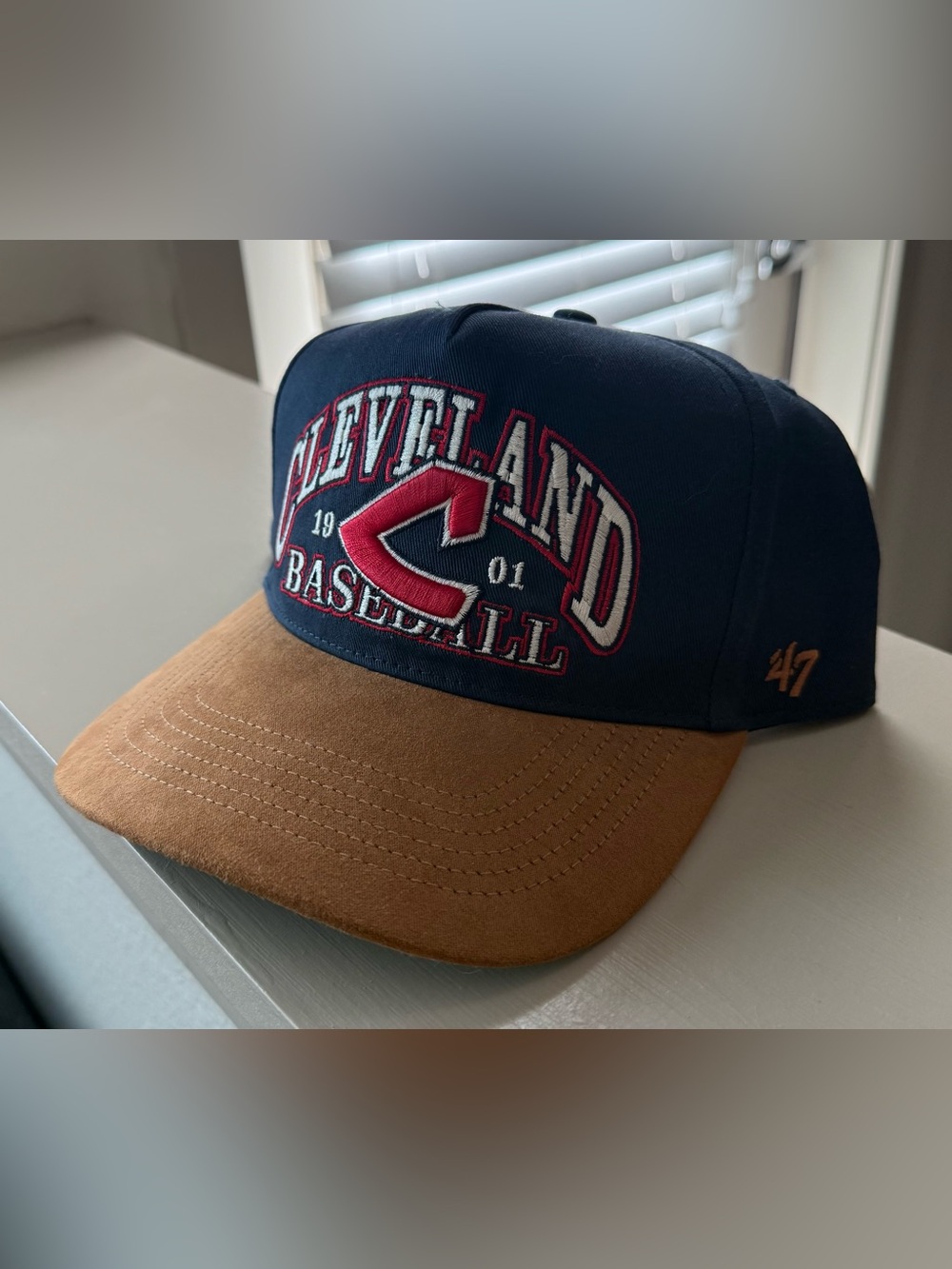 Men's Cleveland Guardians '47 Navy/Brown Cooperstown Adjustable Hat